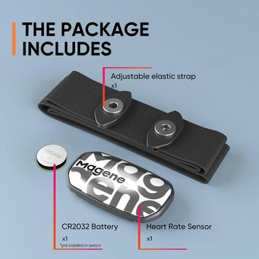 Пульсометр Magene H603, нагрудний ремінець, фітнес-трекер HRM, водонепроникність IP67, підтримка Bluetooth 4.2 та ANT, сумісний з Wahoo, Zwift, Strava, Elite HRV, 62.3 35.1 11.5 мм, червоний