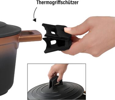 Каструля для запікання з кришкою індукційна 32 см, 6,6 л, лита алюмінієва каструля, покрита частинками справжнього каменю, каструл