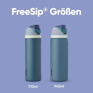 Ізольована пляшка для води з нержавіючої сталі Owala FreeSip з трубочкою, 945 мл без BPA, ідеально підходить для спорту, фітнесу, активного відпочинку та подорожей, джинсова