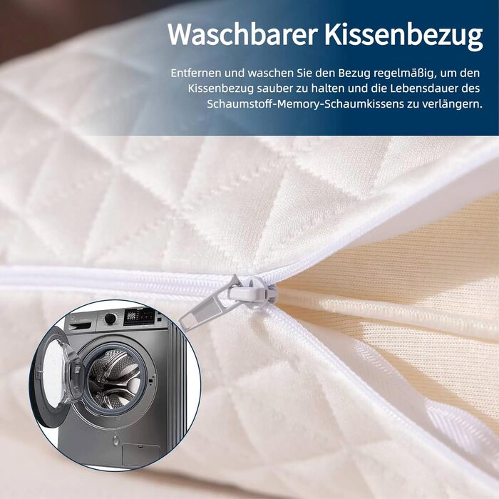 Подушка EGO Home 40x80 см з подрібненою піною з ефектом пам&39яті, подушка для шиї для сну на спині та животі, подушка з піни з ефектом пам&39яті 80x40 см, подушка для сну на боці з чохлом, який можна прати, Oeko-Tex 40x80 см - 1 упаковка