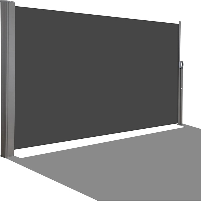 Розсувний бічний тент, 160 x 30020 см Антрацит, Сонячний тент із екраном для приватності, Вітрозахист, Водонепроникний бічний висувний тент, Бічна рулонна штора для балкону, тераси, саду, Ш320 x В160 см Антрацит