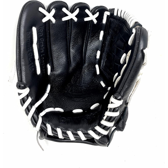 Бейсбольна рукавичка GL-115, натуральна шкіра, для змагань, для внутрішнього поля, 11,5 дюйма, чорна, для правої руки
