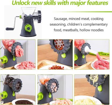 Набір ручних м'ясорубок, шеф-кухарська м'ясорубка з насадкою для печива, роторна м'ясорубка для м'яса, також ідеально підходить дл