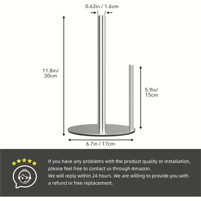 Тримач для кухонного рулону Vialex B09KNDHMC1, сріблястий