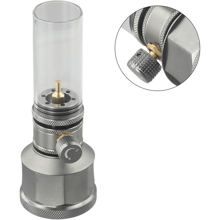 Регульований газовий ліхтар для вулиці з ізобутановим паливом, кемпінгові свічки, ліхтар з подовжувальною штангою для порожнього бака для риболовлі, походів, альпінізму (газовий ліхтар з баком)