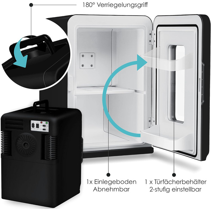 В1 Міні-холодильник 15 літрів Охолодження та нагрівання Портативний AC DC 220-240V/12V Розетка та прикурювач Нагрівальна коробка Т
