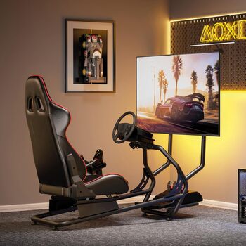 Кокпіт/крісло для гоночного симулятора з кріпленням для моніторів 3755 дюймів, чорний, 0065 -