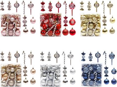 Різдвяні кулі 36 шт рожеве золото Xanorrg