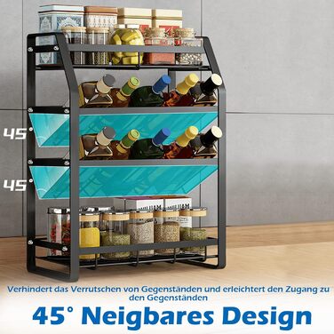 Стійка для спецій 4 рівні металевої полиці кухонний органайзер стояча підставка для спецій кухонна полиця для зберігання спецій для більшості банок для спецій типу B