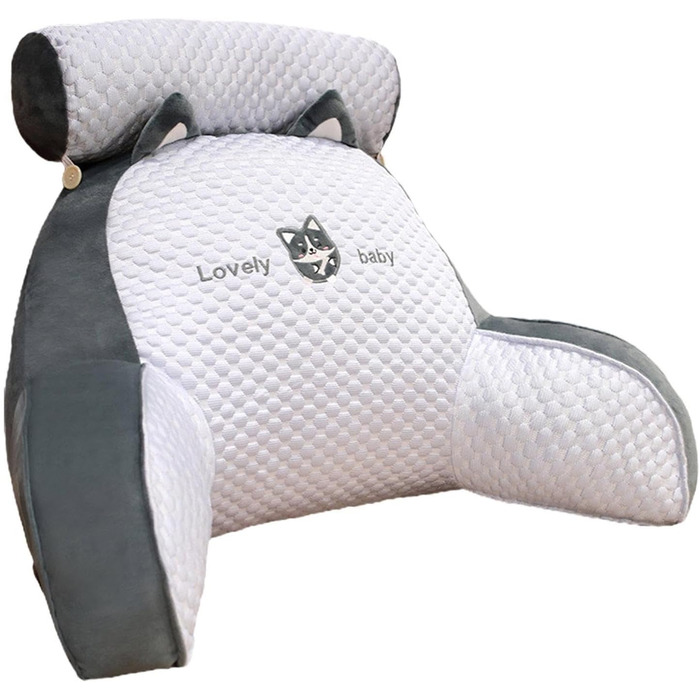 Подушка для читання для ліжка Подушка для спини для сидіння в ліжку Подушка для читання Ice Silk Подушка для спини з підлокітниками Подушка для читання для дорослих у ліжку Подушка для читання для ліжка та дивана 50x70 см Heiser