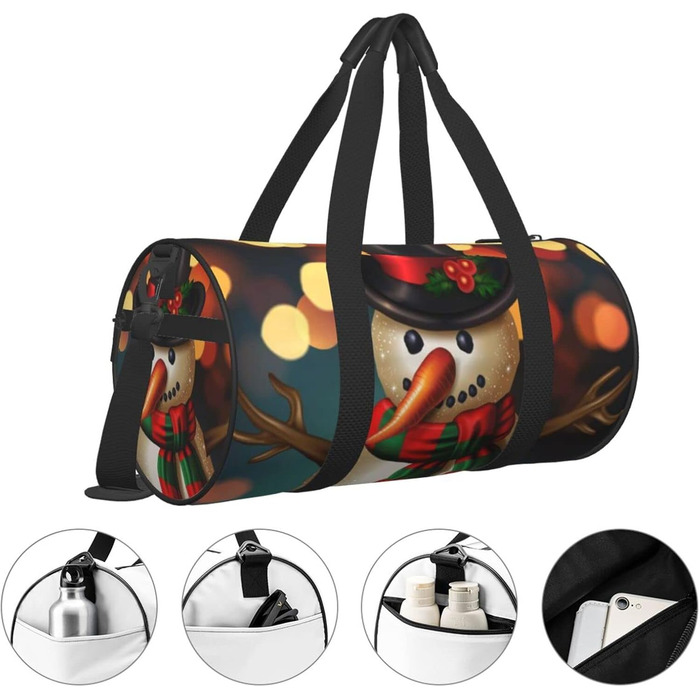 Яскрава дорожня сумка Веселий Сніговик, спортивна сумка для чоловіків та жінок, велика сумка для подорожей та спорту