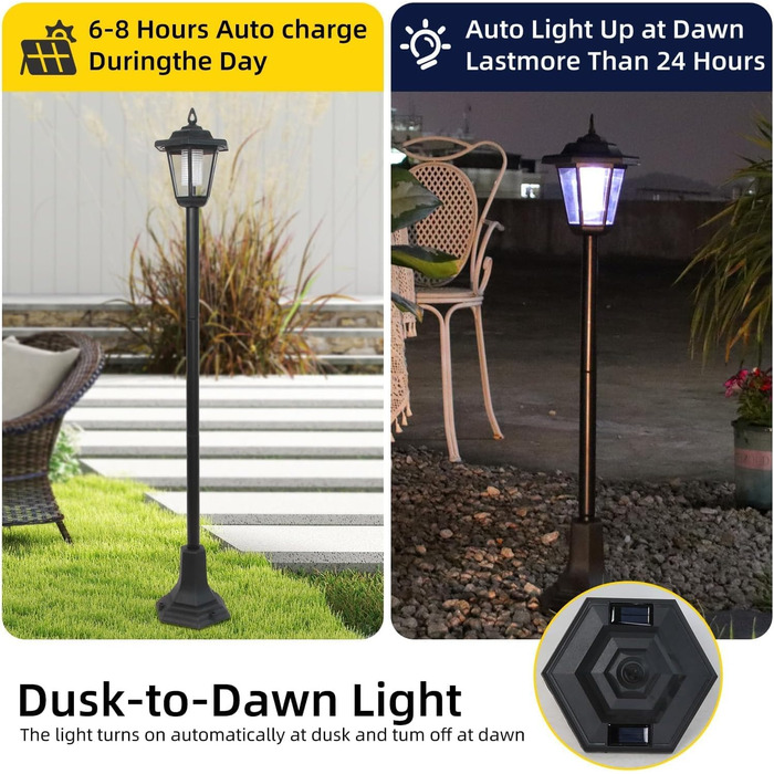 Різдвяний сонячний ліхтар з кашпо, 90 см, світлодіодний, водонепроникний, чорний, з різдвяним вінком