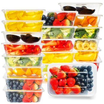 Набір із 50 предметів контейнерів для зберігання харчових продуктів об&39ємом 500 мл з кришками, світлонепроникні пластикові контейнери з кришками без бісфенолу А, пластикові коробки для зберігання овочів та фруктів, 50 предметів - 500 мл