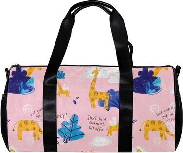 Спортивна сумка, маленька дорожня сумка, сумка для йоги, з принтом жираф'яче листя, сумка для фітнесу на відкритому повітрі, ручна поклажа