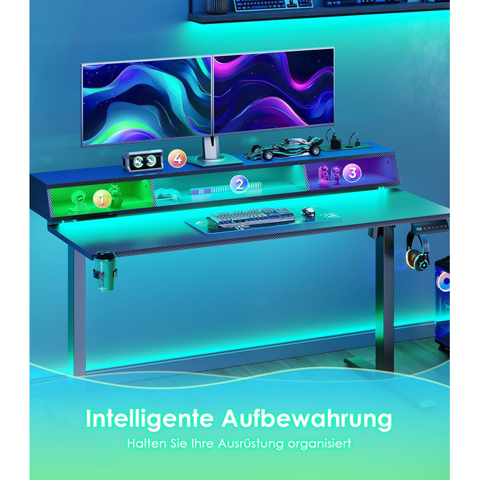 Електричний стіл OffiGo з регульованою висотою та RGB-підсвічуванням