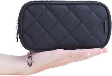 Сумка для макіяжу для жінок з дзеркалом Кисті краси Дорожній набір Організатор Косметичка Професійна багатофункціональна 2-х шаров