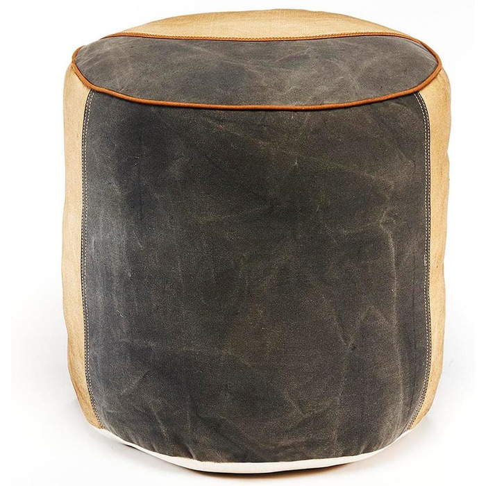 Круглий пуф/табурет Kobolo - Chateau - з полотна - з аплікаціями