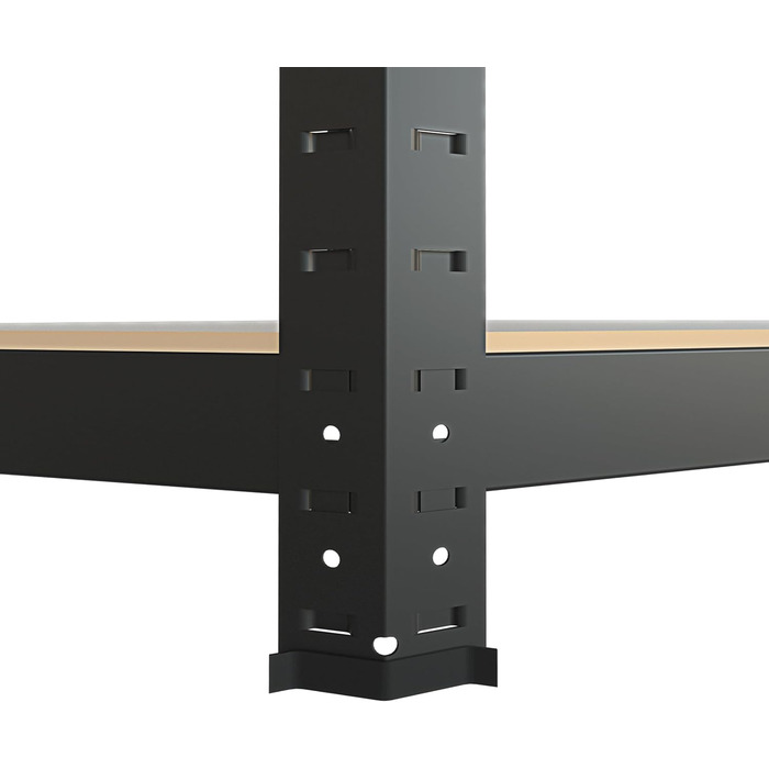 Кутова полиця casa pura Міцна полиця 180x90x40 Полиця та верстак Підвальна полиця, полиця для зберігання (Кутова полиця чорного кольору, 180 x 90 x 40 см) Кутова полиця чорного кольору 180 x 90 x 40 см