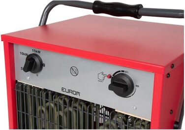 Електричний вентилятор-обігрівач Eurom 15 000 Вт, з кабелем, 400 В 332711 (Вентилятор-обігрівач, обігрівач гаража, обігрівач майстерні, електричний обігрівач) Потужність 15 000 Вт / Потужність двигуна 95 Вт / Рівні потужності 3