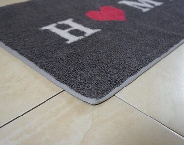 Килимок з мікрофібри 40x70 см / Пухнастий килимок з функціональною мікрофіброю для надійного уловлювання вологи та бруду / миється та нековзкий (темно-сірий - Home)