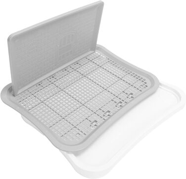 Туалет для дресирування домашніх тварин, портативний лоток для сечовипускання зі знімною настінною підставкою, туалет для дресирування цуценят та кошенят в одному фіксованому місці для дрібних тварин (білий)