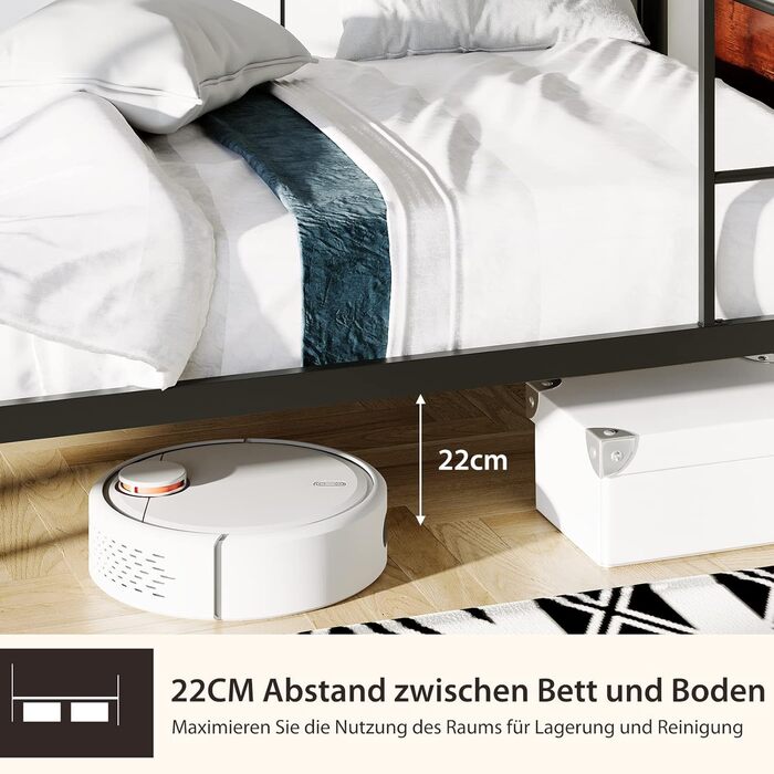 Двоярусне ліжко COSTWAY, двоярусне ліжко 2-в-1, що трансформується, з драбиною, 190 x 90 см, промислове ліжко-горище з металу, дво