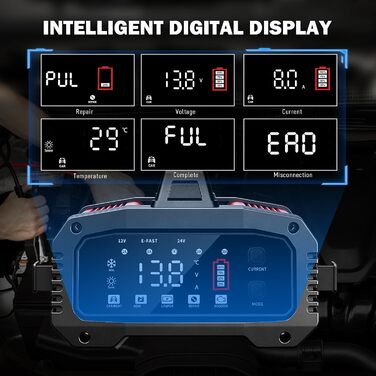 Зарядний пристрій для автомобільного акумулятора 25А Зарядний пристрій для автомобільного акумулятора, 12В/24В Зарядний пристрій д