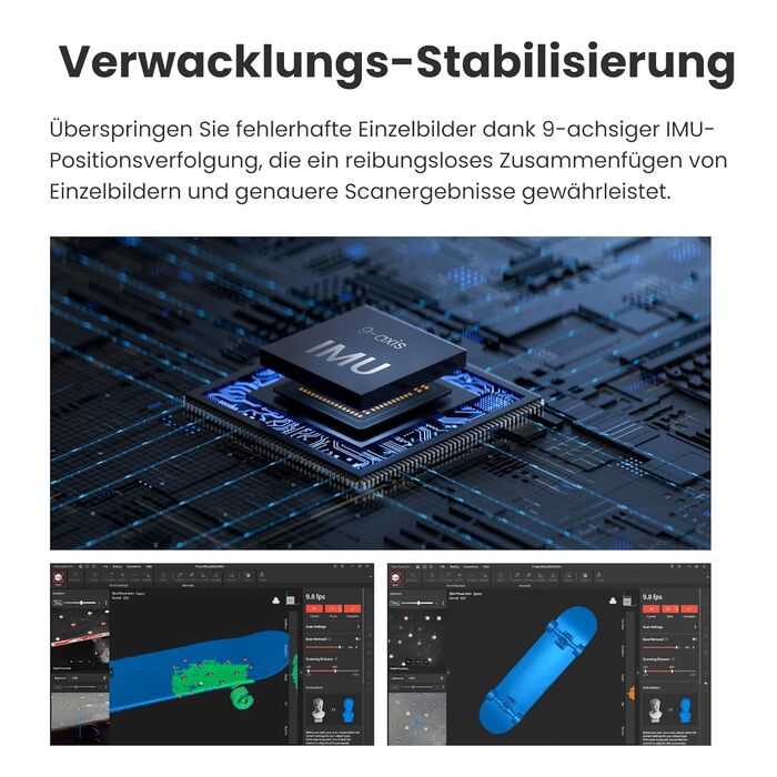 Сканер Revopoint POP 3 Plus для 3D-друку, ручний сканер із високою точністю 0,04 мм, повнокольорове сканування середніх обєктів, 3