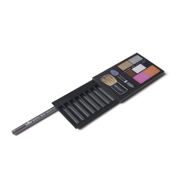 Компактний контейнер для зберігання з 8 відділеннями та алюмінієвою трубочкою - Make-Up Black