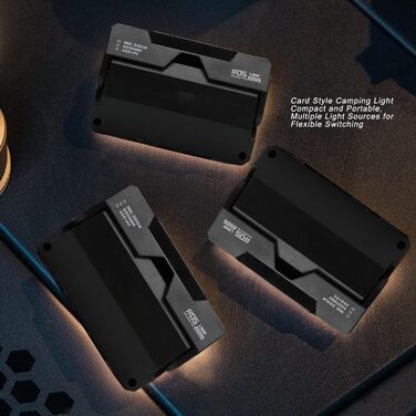 Ліхтарі для кемпінгу CHICIRIS, портативний кемпінговий ліхтар, у формі картки, 7 рівнів яскравості, 8 регульованих, 900 лм, тип C, акумуляторний з індикатором живлення, для походів на свіжому повітрі