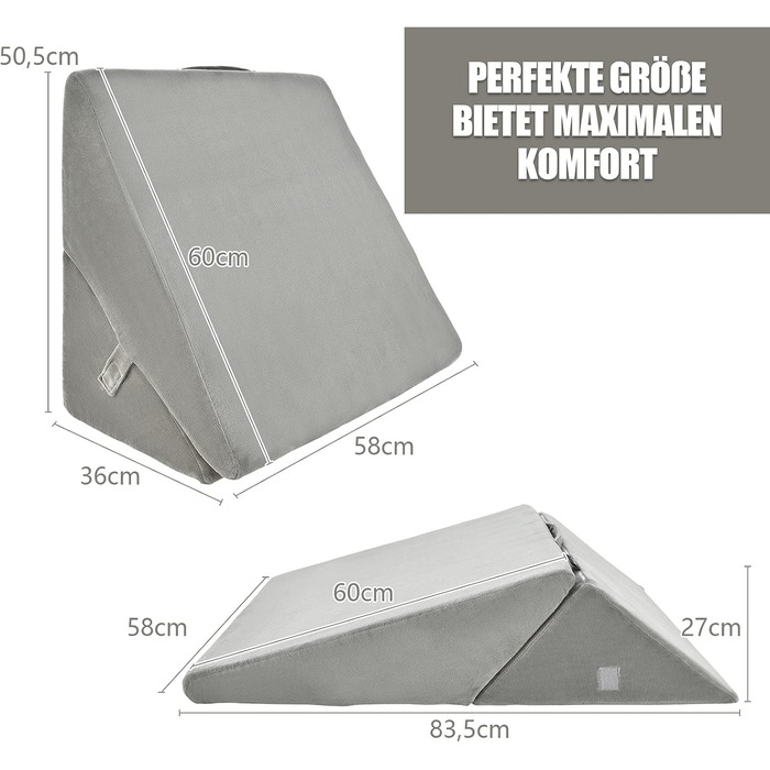 Клиноподібна подушка GOPLUS для ліжка, подушка для читання, подушка у формі книги для відпочинку, чохол з піни з ефектом пам&39яті, що прається, подушка для ніг, подушка для спини, ергономічна з ручкою, подушка для ніг, розслаблююча подушка для дивана та 