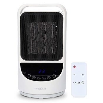Розумний керамічний обігрівач Nedis HTFA22WTW SmartLife WLAN, 1500 Вт, 2 режими нагріву, осциляція, індикатор температури 1049 C, керування через додаток, Alexa та Google Assistant, білий