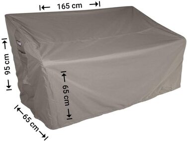 Захисний чохол для садової лавки 165 x 65 H 95/65 см Дихаючий Водонепроникний Стійкий до ультрафіолету Подвійне зшивання, шов із поліуретановою герметизацією Еластичний шнурок