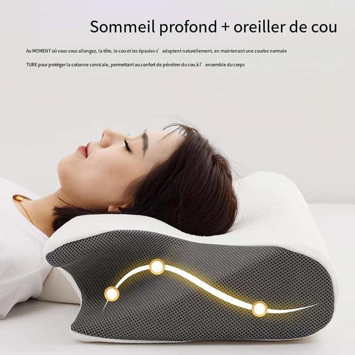 Подушка Curosleep - ергономічна підтримка для шиї, ортопедична подушка для підтримки шиї Dreamsleepz, подушка для контурного розгладження, комфортна подушка для підтримки шийного відділу хребта з піною з ефектом пам&39яті для покращення сну (чорна)