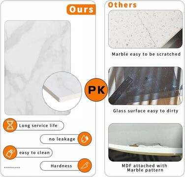 Круглий обідній стіл FATIVO, мармур, 80 см, невеликий кухонний стіл для 2 осіб, білий глянцевий, скандинавський стиль, обідній стіл для ресторанів, металеві ніжки