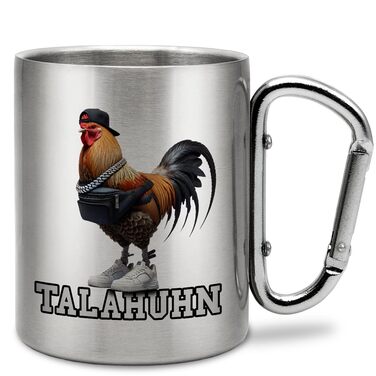 Чашка для пиття з нержавіючої сталі з карабіном Ідея подарунка 330 мл Чашка Кемпінг Клуби, Карнавал, Чашка Марді Гра, Марді Гра Срібна