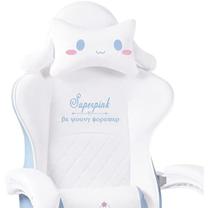 Геймерське крісло в гоночному стилі, ергономічне ігрове крісло з високою спинкою та поперековою опорою, відкидними підлокітниками, підголівником, шкіра, комп&39ютерне крісло керівника з високою спинкою, колір B Blue