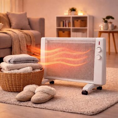 Інфрачервоний обігрівач Syntrox Germany 2400 Вт / Радіаційний обігрівач мобільний електричний обігрівач з термостатом та 4 режимами нагріву, тихий та безпиловий, окремостоячий пристрій з колесами та настінним кріпленням