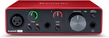 Конденсаторний мікрофон Audio-Technica AT2035 з кардіоїдною спрямованістю (XLR), чорний та аудіоінтерфейс Focusrite Scarlett Solo 3rd Gen