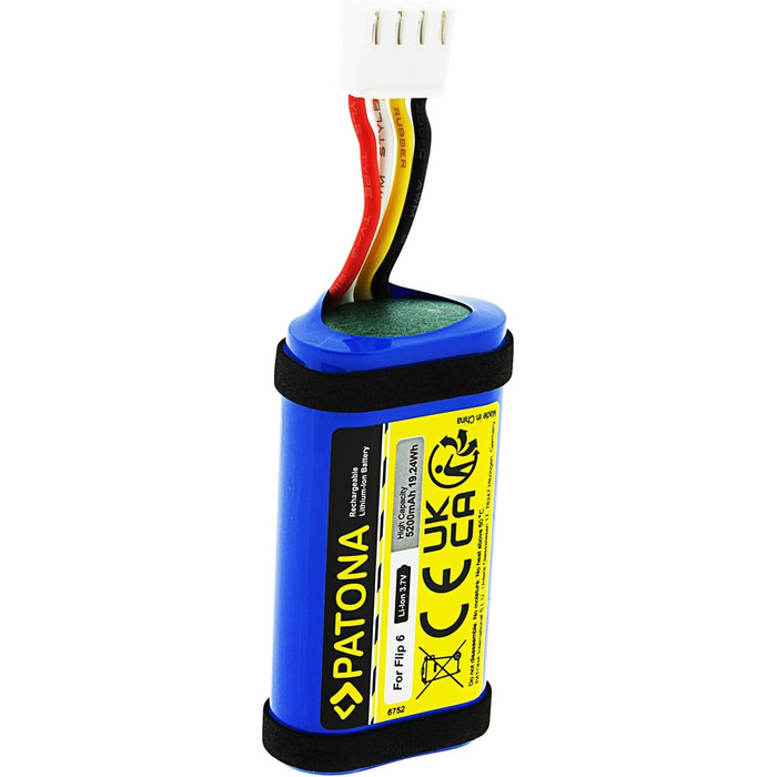 Замінний акумулятор PATONA для JBL GSP-1S2P-F6D, JBLFLIP6BLUAM / JBLFLIP6REDAM, 5200mAh 3.7V Li-Ion, сумісний з JBL Flip 6 Soundbox, Bluetooth-колонкою, динаміком-боксом