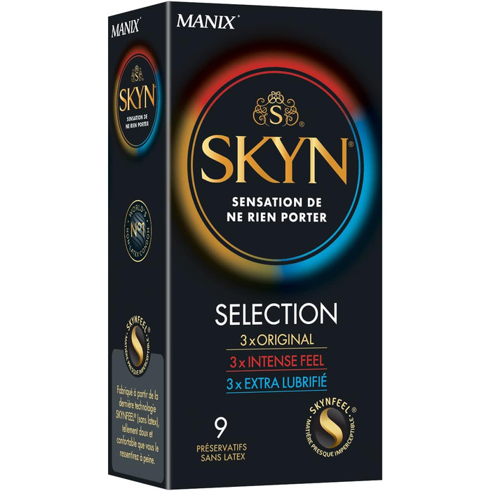 Презервативи SKYN Skynfeel, латексні, набір 3 видів, 9 шт