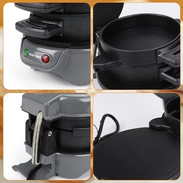 Бутербродний тостер Бургерниця з кільцями для яєць і таймером, ефективні конфорки з антипригарним покриттям, можна мити в посудомийній машині, ідеально підходить для гамбургерів, закусок і швидкого сніданку своїми руками (срібло)