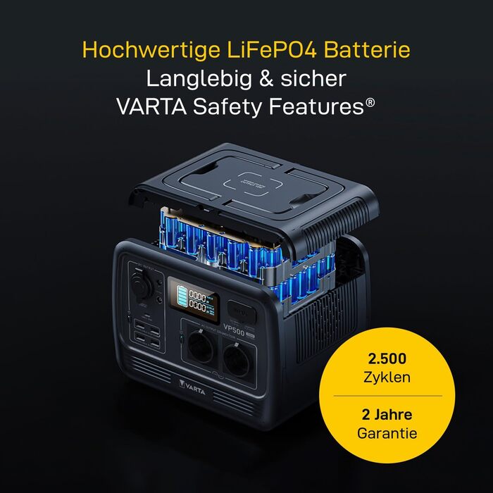 Портативна електростанція, генератор LiFePO4 537 Втгод, 700 Вт (пікова потужність 1400 Вт), акумулятор, аварійне живлення для кемпінгу, відпочинку та відключень електроенергії., 500