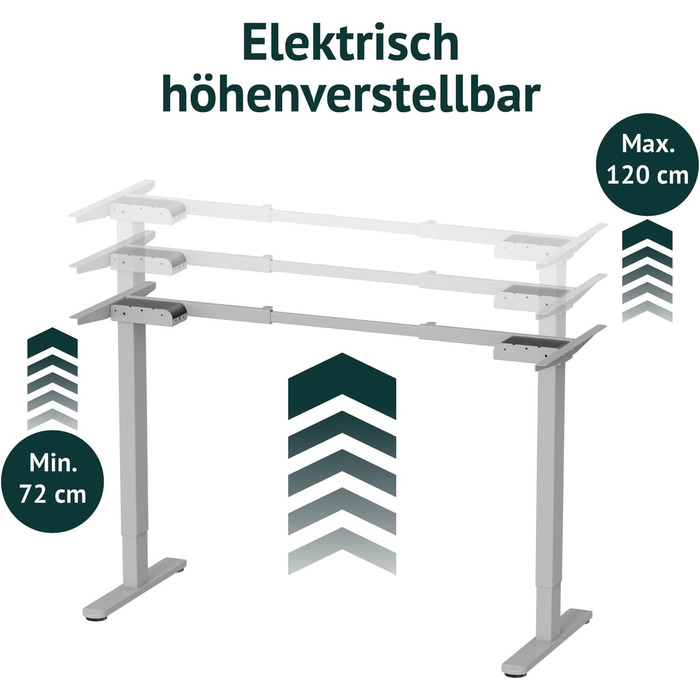 Каркас електричного столу SVITA DOBON для стільниці, регульовані по висоті ніжки, функція пам&39яті, подвійний двигун, металевий, сірий