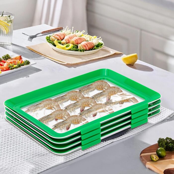 Коробка для шинки, для холодильника, зберігання шинки, холодильник, комплект із 4 контейнерів, для зберігання продуктів, ідеально підходить для кемпінгу, вечірок, сімей (30 x 20 см)