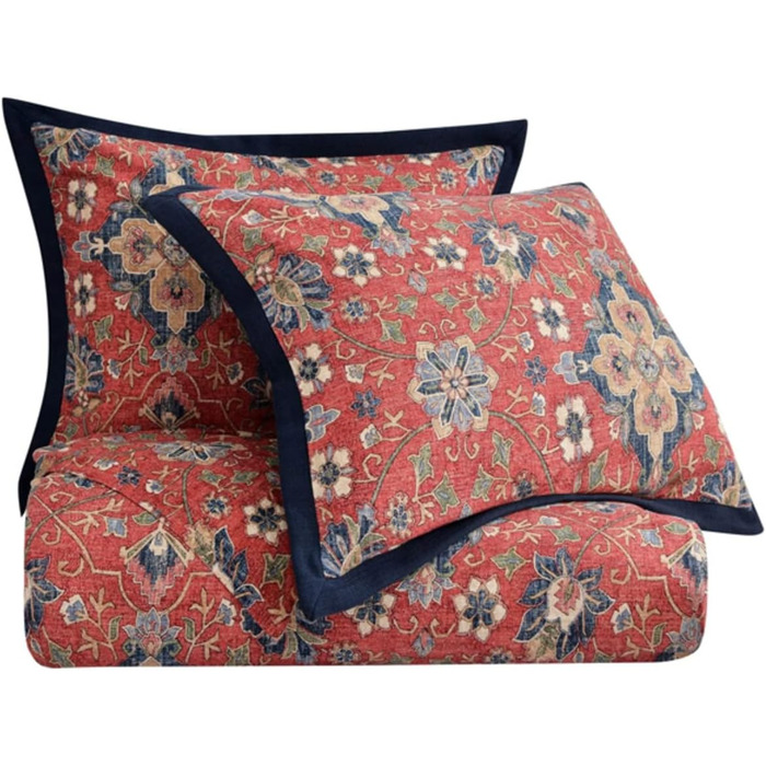 Комплект постільної білизни HiEnd Accents Melinda з 3-х предметів з випраної білизни, двоспальний, різнокольоровий King Multicolou