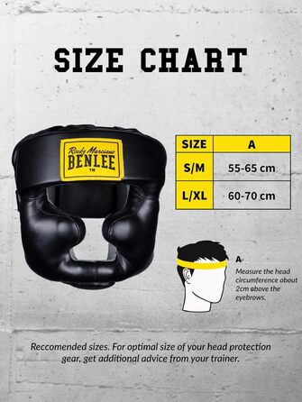 Захист голови BENLEE Rocky Marciano, повний захист, чорний, розмір S/M, одинарний