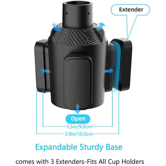 Підсклянник для автомобіля 3-в-1, розширювач підсклянника для автомобіля, регульований підсклянник для універсального використання, розширювана чашка, різноманітні місця для зберігання великих пляшок для закусок, підставка для чашки