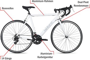 Гоночний велосипед Adore 28&39&39 Racer Alu White 14 передач 56 см