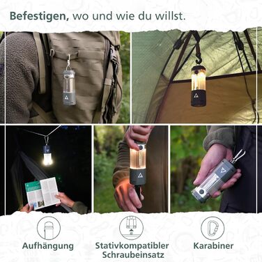 Світлодіодний ліхтар для кемпінгу, 450 люмен перезаряджається з акумулятором та зовнішнім акумулятором (4000 мАг), до 150 годин роботи, водонепроникний IP44, лампа для намету, ліхтар та ліхтарик, USB-C, вуличний ліхтар для кемпінгу та надзвичайних ситуаці